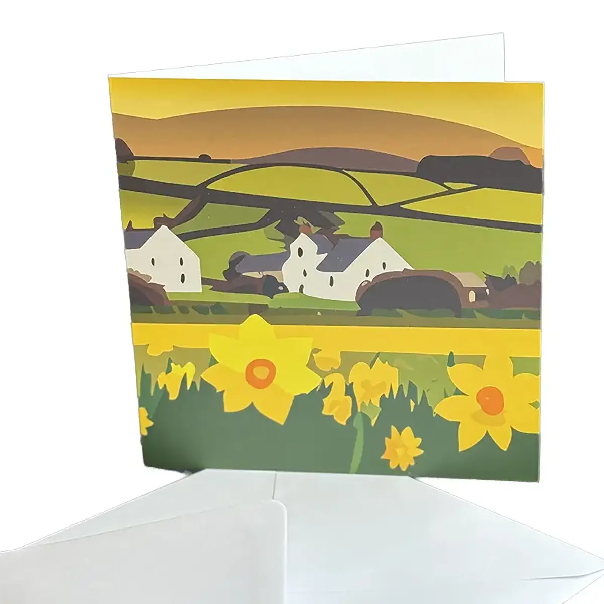 Cerdyn Cyfarch Cennin Pedr y Gwanwyn