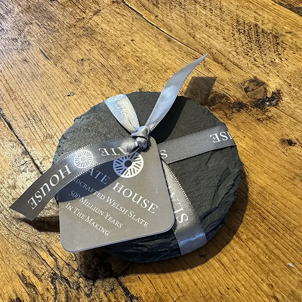 2 Round Welsh Slate Coasters